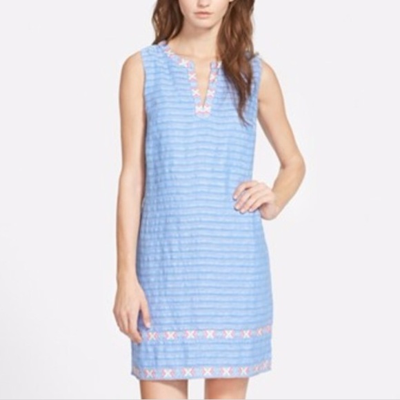 Vineyard Vines Dresses & Skirts - Vineyard Vines Linen Stripe Embroidered Tunic